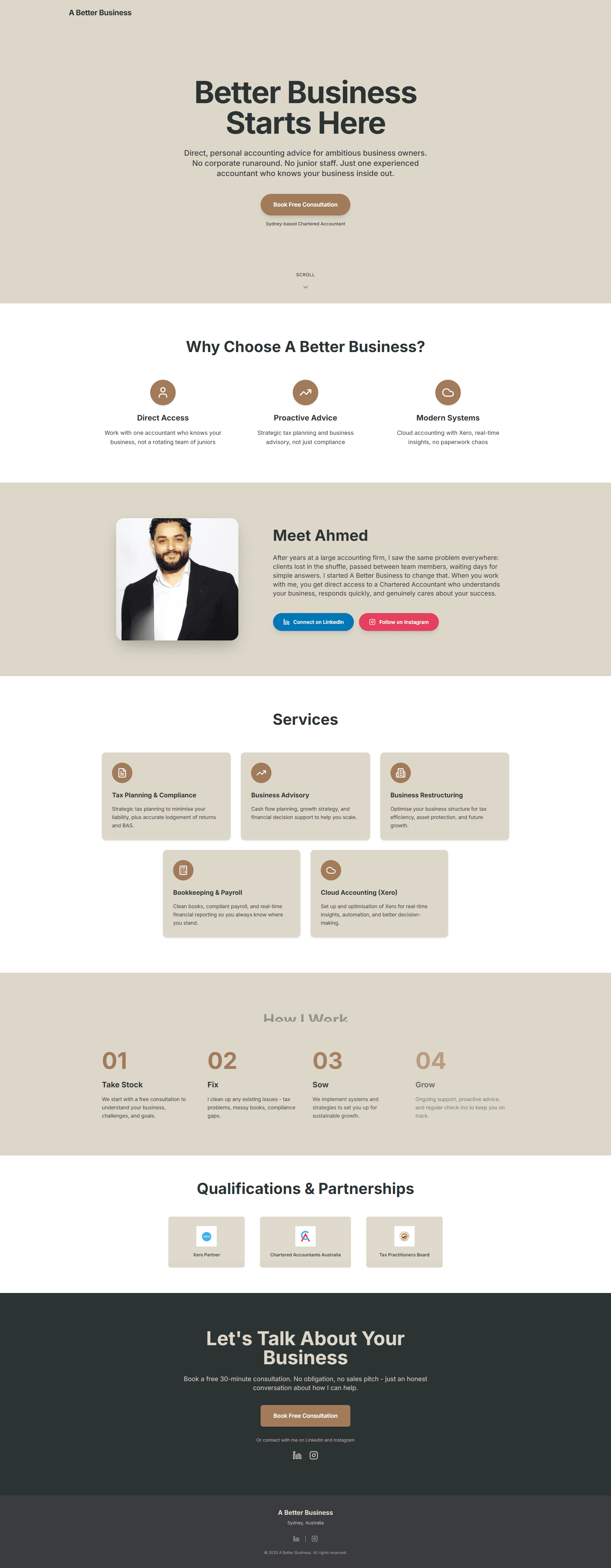 A Better Business accounting and advisory website